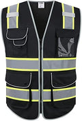 JKSafety Safety Vest for Men Women Reflective Hi Vis JK901 Black 2XL by JKSafety