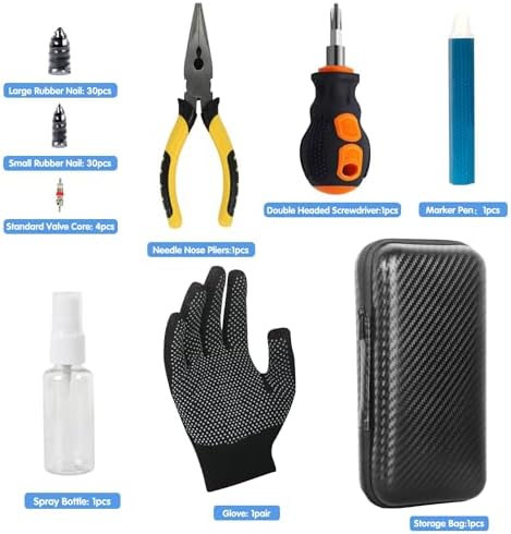 70pcs Tire Repair Rubber Nail Kit Emergency Vacuum Tire Screw Plugs - Image 3
