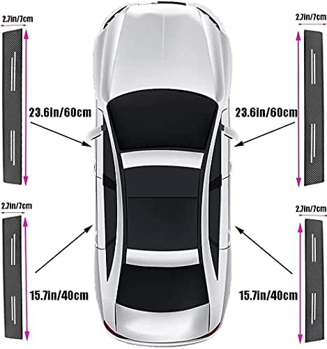 4Pcs Carbon Fiber Car Door Sill Protectors Door Entry Guard Compatible - Image 4