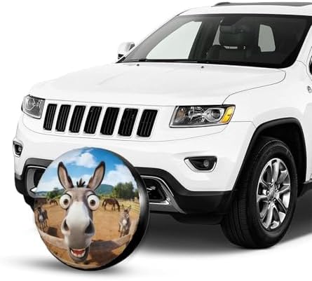PVC Leather Spare Tire Covers for Trailers, Funny Cute Donkey Animal Wheel - Image 4