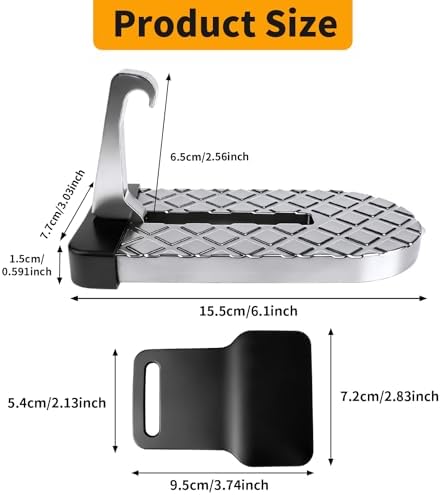 Car Door Step for Car Roof Access, Foldable Non-Slip Ascent Latch Pedal Rack - Image 2