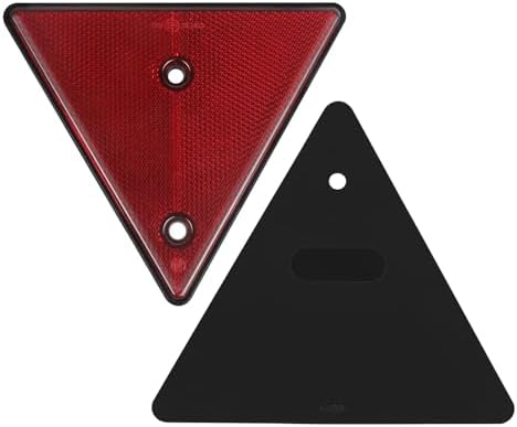 2 Pack Triangle Safety Reflectors Red Trailer Screw Mount - Image 5