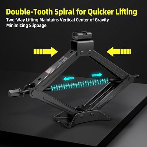 Car Jack Kit, Scissor Jack for Car 2 Ton, Portable Tire Changing Kit - Image 3