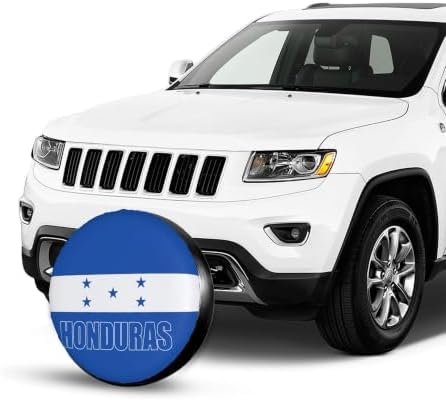 Honduras Flag Spare Tire Cover, Universal Waterproof & Dustproof Wheel - Image 3