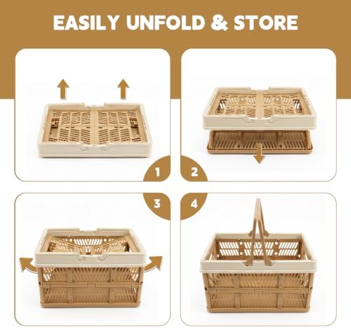 VALESKA 33L Collapsible Crate for storage, Plastic Milk Crate, 17inch - Image 4