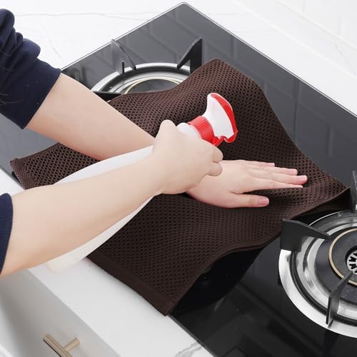 Homaxy 100% Cotton Waffle Weave Kitchen Dish Towels 12-Pack, Dark Brown - Image 5