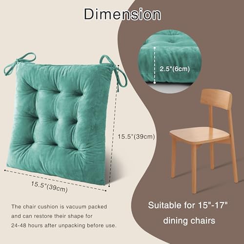OVOV 1 Pack Chair Cushions for Dining Chairs 15.5"x15.5" Lake Blue - Image 2