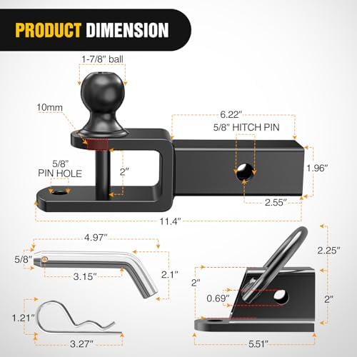 Nilight 3 in 1 ATV UTV Multi Hitch Mount - Image 2