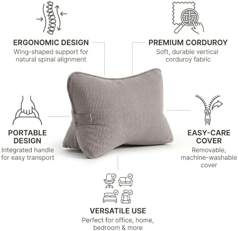Pat. Pend. Corduroy Lumbar Support Pillow - Image 4