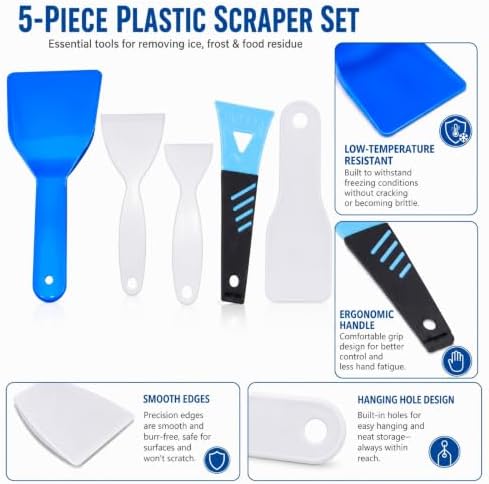 5 Pack Ice Scraper Kit for Fridge Freezer Snow Scraper for Car - Image 3