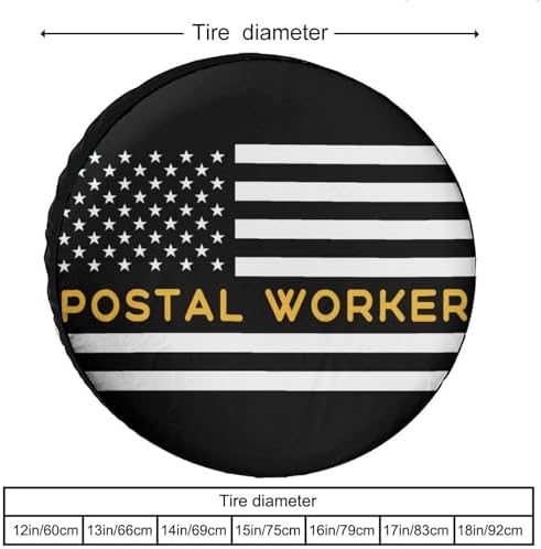 Generic Postal Worker American Flag Tire Covers, Dust-Proof Weatherproof Wheel - Image 3