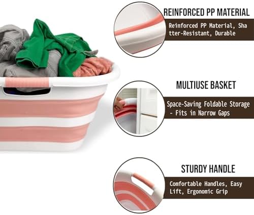 SAMMART 40L Set of 2 Collapsible Plastic Laundry Hamper - Image 6
