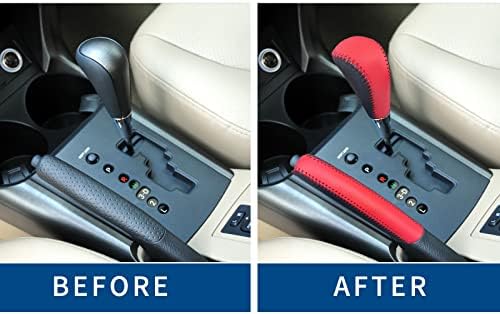 Black Red Handbrake&Shift Knob Cover Compatible - Image 6