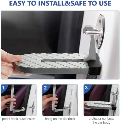 Car Door Step, Folding Aluminum Alloy Step, Universal Fit Roof Access, Car - Image 2