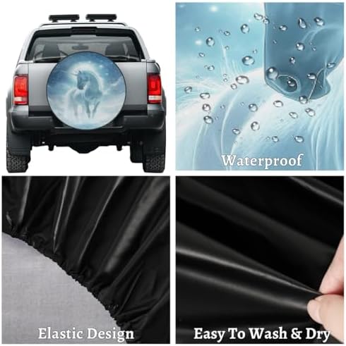Spare Tire Cover for RV Trailer, Unicorn Waterproof Sun Leather Wheel Cover - Image 4