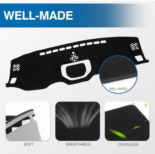 KUST Black Dash Cover for 2014-2021 Toyota Tundra Truck Non-Slip Dashboard - Image 4