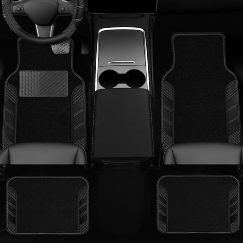 NBTEPEM 10 Pcs Car Floor Mats Full Set & Sport Leather Steering Wheel Cover - Image 3