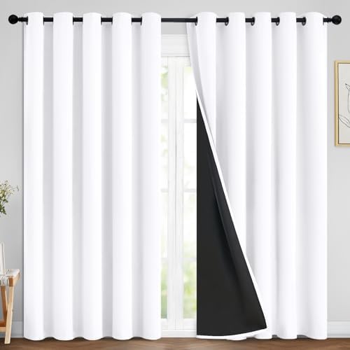 Yakamok Pure White 100% Blackout Curtains 84 Inches Long 70" Wide 2 Panel by Yakamok