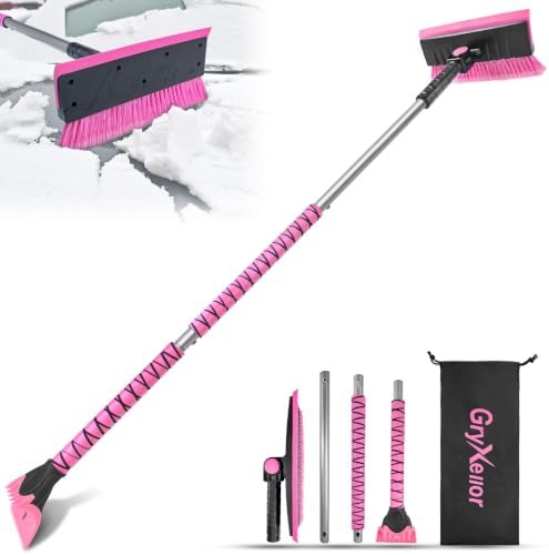 57 Inch Long Snow Brush with Broom Ice Scraper by Unknown