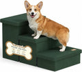 3-Step Wide Dog Stairs with Hidden Storage 18" H, Non-Slip Dog Steps by Fecuria