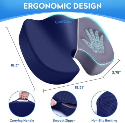 CushZone XL Memory Foam Seat Cushion - Image 4