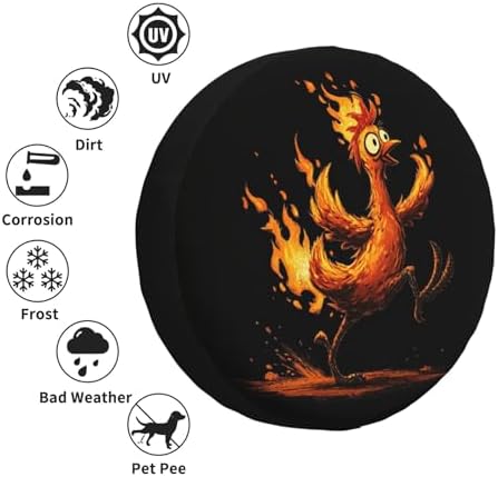 Rooster Spare Tire Cover Waterproof Wheel Cover 17 Inch Universal Fit - Image 6