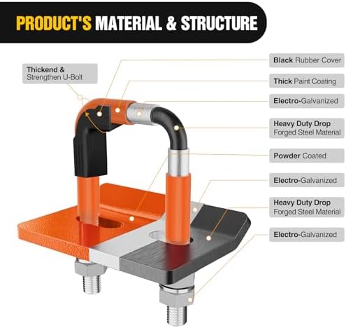 Nilight Trailer Hitch Tightener Anti-Rattle Orange U-Bolt - Image 3