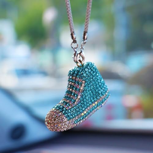 Bling Sneaker Shoe Sparkly Car Hanging Ornament, Cute Crystal Rear View Mirror - Image 6