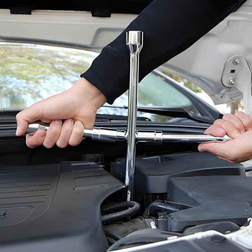 Folding Lug Wrench 4 Way, 14-Inch Foldable 4 Way Cross Lug Nut Removal Tool - Image 6