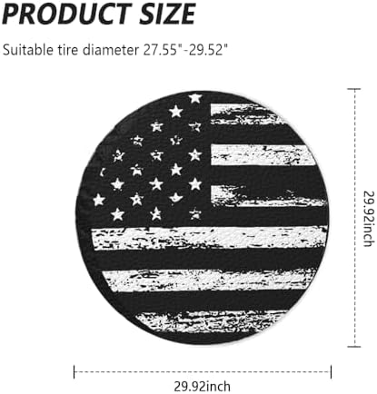 15" Spare Tire Covers for Tire, USA Flag Trailer Spare Tire Cover for - Image 2