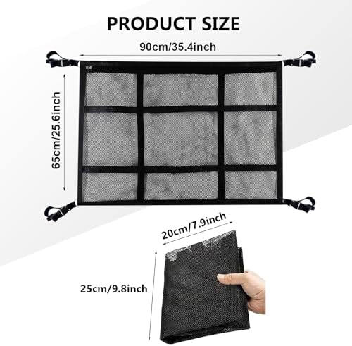 Car Ceiling Cargo Net Double Layer Mesh Organizer - Image 2