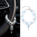Steering Wheel Rosary, Butterfly Rosary Rearview Mirror Charm Crystal Decor by CRASHOT