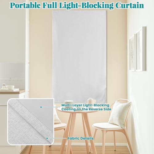 100% Blackout Magic Tape Stick On Curtains Window Shades Pull Down Blackout - Image 6