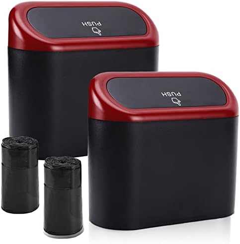 Accmor Car Trash Can with Lid, 2 Packs Mini Vehicle Trash Bin Car Dustbin by Accmor