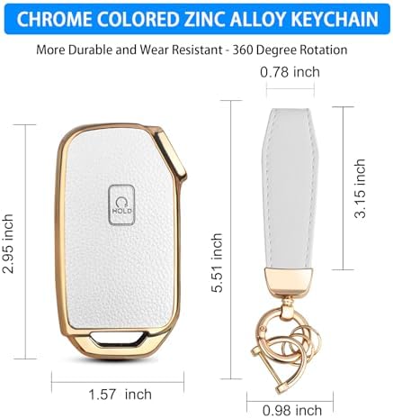 QBUC for KIA Key Fob Cover, Upper Leather + Soft TPU Key Case Shell - Image 3