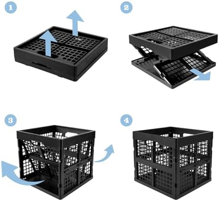 Eslite 3-Pack Collapsible Plastic Storage Crates, Foldable Crates - Image 5