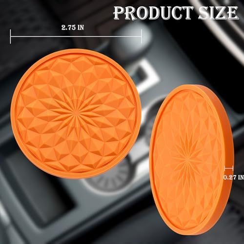 4 Pack Silicone Car Cup Holder Coaster – 2.75 Inch Non-Slip Drink Mat, - Image 2