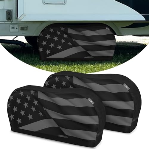 Explore Land Dual Axle Tire Cover Fit Tire Diameter 29-31.75, American Flag by ExploreLand