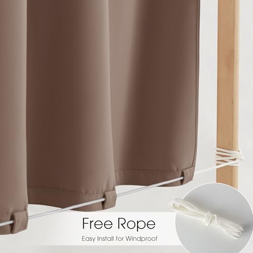 NICETOWN Gazebo Curtains Outdoor Waterproof Sticky Top & Back Tab Bottom - Image 3