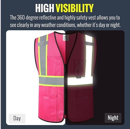 JKSafety Safety Vest for men women Hi Vis Vest - Image 2