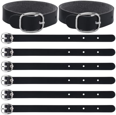 GORGECRAFT 10Pcs PU Leather Luggage Labels Strap Adjustable Faux Black Luggage by GORGECRAFT