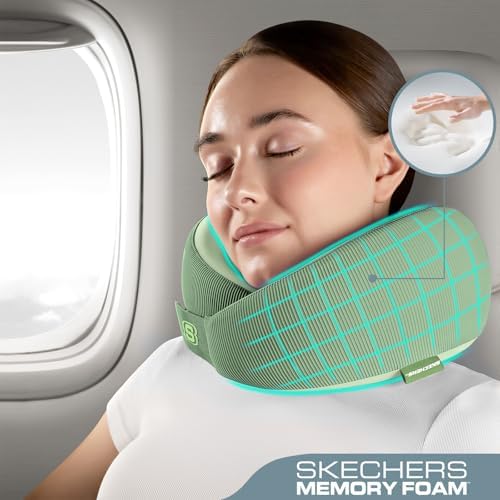 Skechers Memory Foam Neck Pillow, Comfortable & Breathable Travel Pillow - Image 2