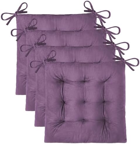 OVOV 4 Pack Chair Cushions for Dining Chairs 15.5"x15.5" Purple by OVOV
