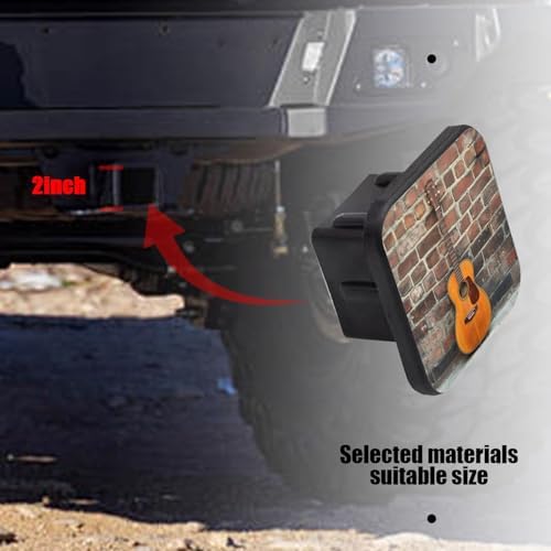 Hitch Cover Fits for 2-Inch Hitch, Acoustic Guitar Leaning Against Brick Wall - Image 6