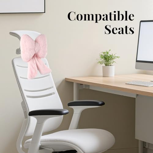 2 Pack Bow Car Headrest Pillows Plush Neck Pillows - Image 5