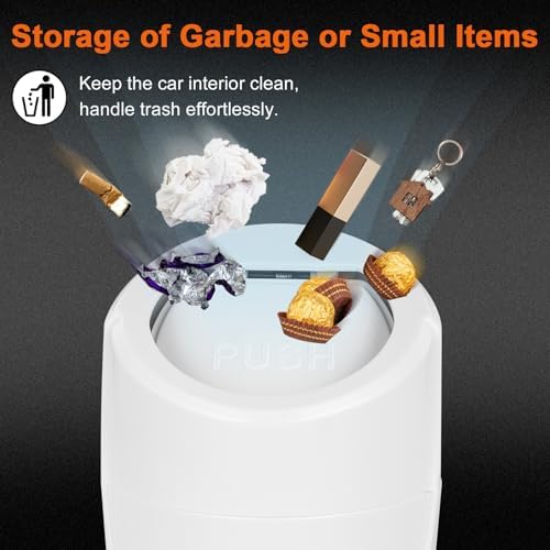 Car Trash Can, Leakproof Mini Car Garbage Can Cup Holder - Image 4