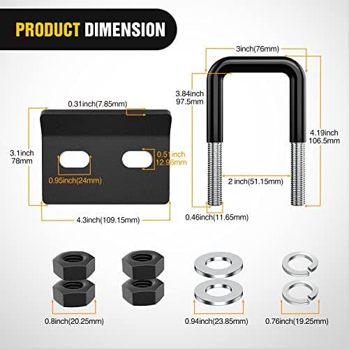 Nilight Trailer Hitch Extender 7" fits 2 Inch Receiver w/Hitch Tightener - Image 4