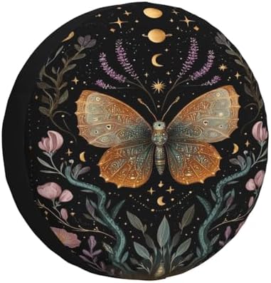 Night Sky Moth Spare Tire Cover Waterproof Wheel Cover 15 Inch Universal Fit by Unknown
