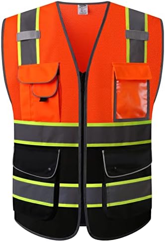 JKSafety Safety Vest for Men Women Reflective Hi Vis JK100 OBlack XL by JKSafety