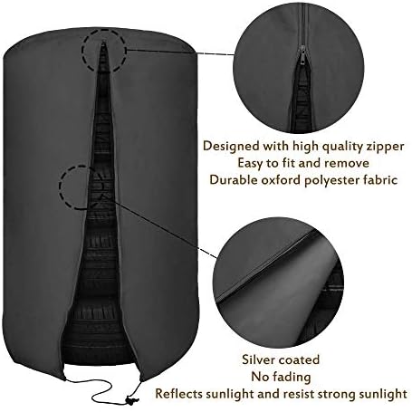 J&C Tire Cover 420D Tire Storage Bag Waterproof Spare Tire Bag Tote Protective - Image 2
